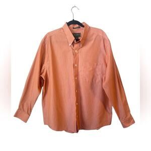 EDDIE BAUER WRINKLE AND STAIN RESISTANT LONG SLEEVE BUTTON DOWN MENS DRESS SHIRT